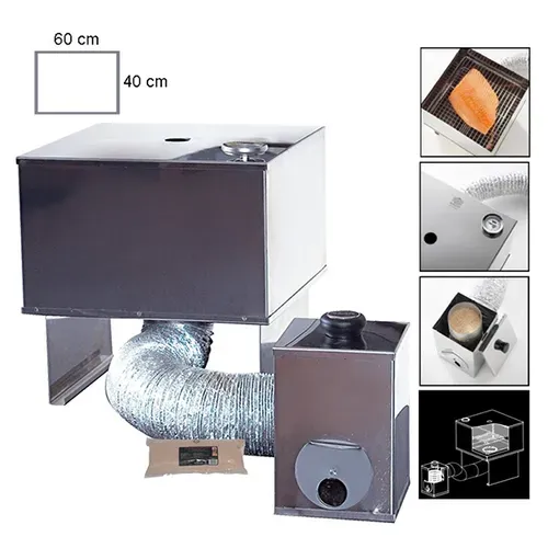 Fumoir Inox 2 Niveaux 60x40cm - 3441.60