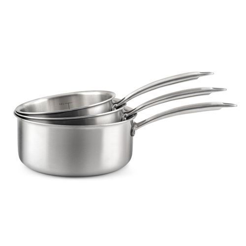 Gourmet - Set 3 Casseroles 16/18/20cm Inox, 1 éplucheur Et 1 Couteau Office