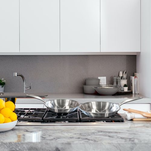 Gourmet - Lot De 3 Poêles Inox 20-24-28 Cm