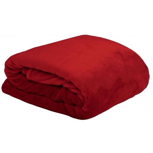 Plaid Douceur En Polyester - 230 X 250 Cm - Rouge