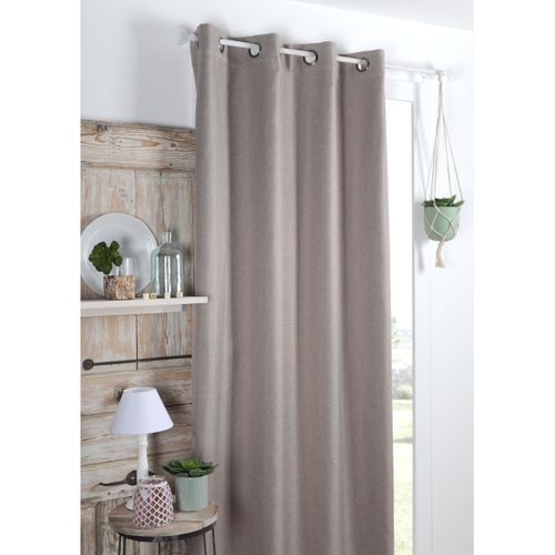 Rideau Occultant Uni Tramé - 140x260 Cm - Beige
