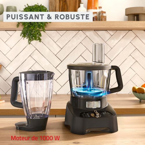 Robot multifonction MOULINEX FP821811 Double Force Noir