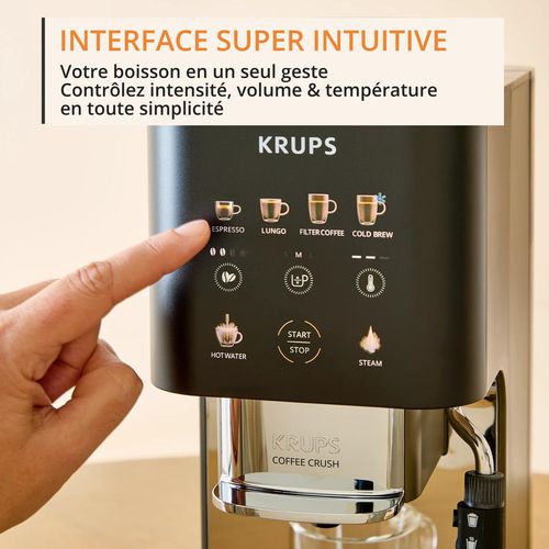 Expresso avec broyeur KRUPS Coffee Crush SA403BE0 vue de profil