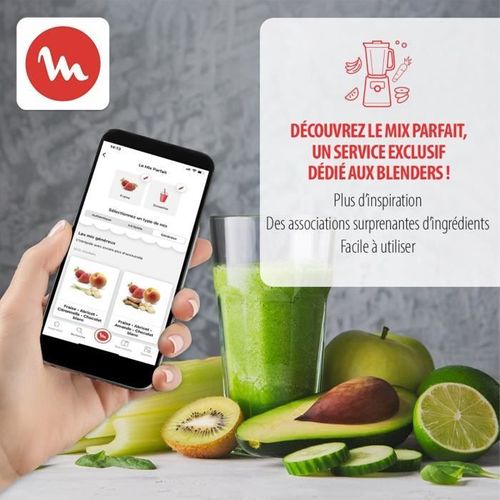 Blender Mixeur - 300 W - 2 Bouteilles Tritan à Emporter - Application Dédiée Lm15fd10