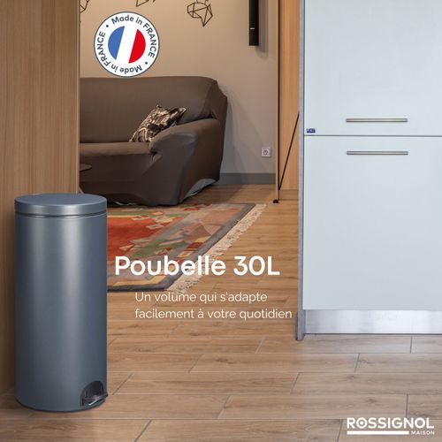 Poubelle De Cuisine à Pédale 30l Fabriqué En France - Sania Rossignol Rouge