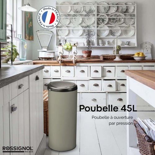 Poubelle De Cuisine Touch 45l Fabriqué En France - Handtouch Rossignol Blanc