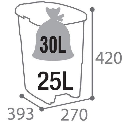 Poubelle De Tri à Pédale 25l - Ecotri Rossignol