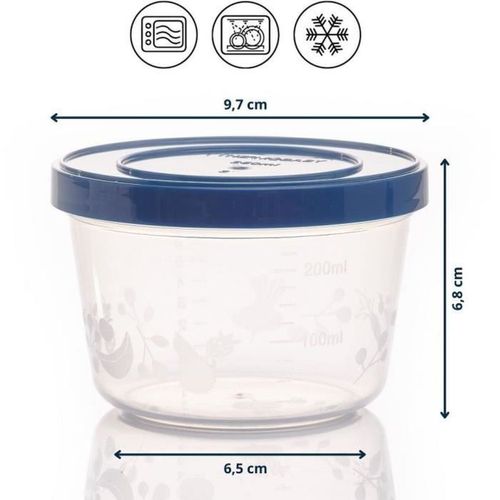 Pack De 5 Boîtes De Conservation 250 Ml — Sans Bpa, Empilables, France