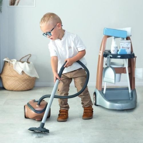 Chariot De Ménage Avec Aspirateur Électronique, 9 Accessoires — Rose Gold