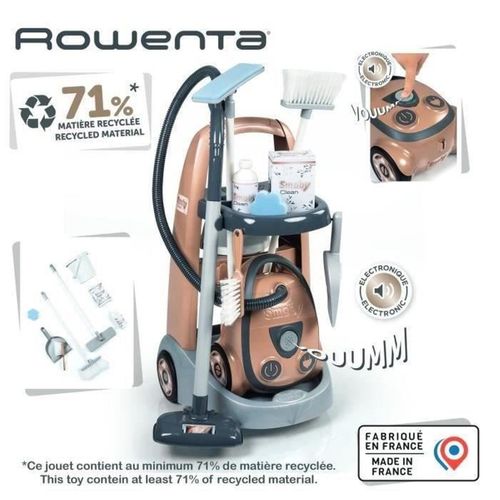 Chariot De Ménage Avec Aspirateur Électronique, 9 Accessoires — Rose Gold