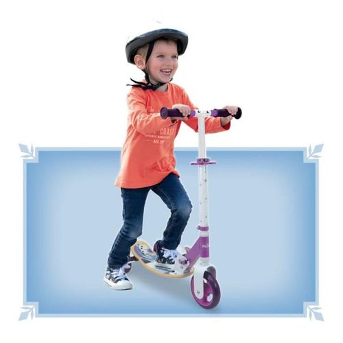 Trottinette Pliable 3 Roues La Reine Des Neiges – Bois et Métal, Guidon Réglable