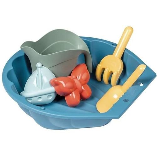 Mini Bac à Sable Coquillage 35x35 Cm - Plastique Recyclé 86% + Accessoires