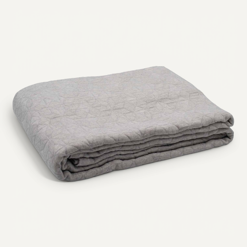 Dessus De Lit Matelassé En Polycoton Relief Texturé - 180x250 Cm - Gris Perle