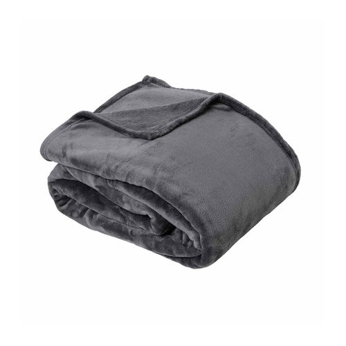Couverture Velvet Acier 220 X 240 Cm Gris Foncé