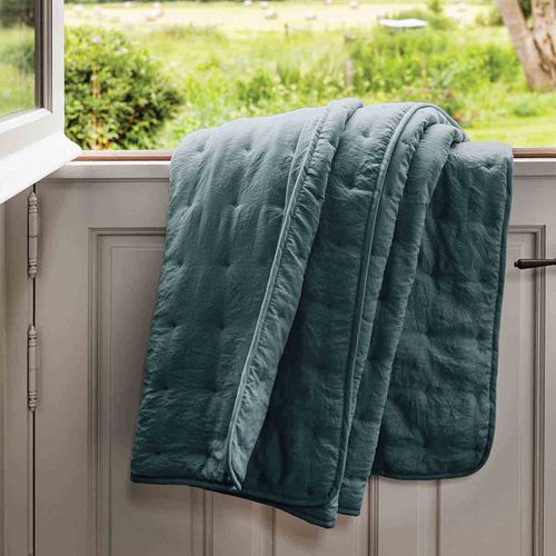 Plaid Angkor Atlantique 180 X 240 Cm Bleu Foncé