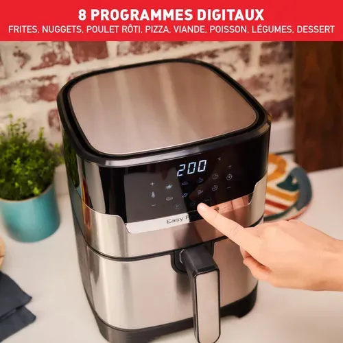 Friteuse Sans Huile + Grill - 4,2 L - Température Réglable - 8 Programmes Automatiques - Ez505d10