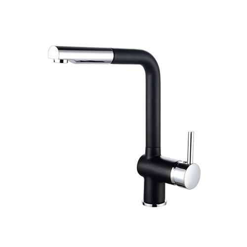 Matsouko Robinet Mitigeur Cuisine - Chrome Et Noir, Bec Extractible D.40mm