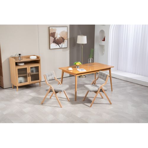 Lot De 2 Chaises Pliantes Avec Coussin En Velours Rembourrée Et Cadre En Bois, Gris