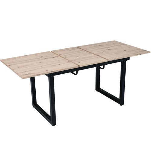 Table à Manger Extensible 140-180x80cm Style Industriel, Bois