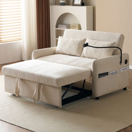 Canapé-lit Pliant Moderne De Haute Qualité, Canapé Multifonctionnel Avec Fonction De Couchage,beige