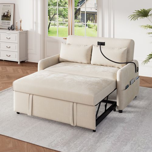 Canapé-lit Pliant Moderne De Haute Qualité, Canapé Multifonctionnel Avec Fonction De Couchage,beige