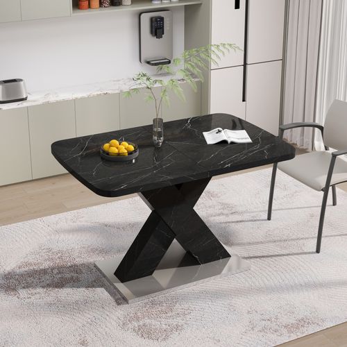Table à Manger Rectangulaire Moderne 120 Cm-160 Cm - Extensible - Noir