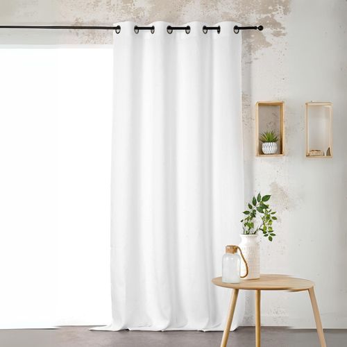 Rideau Voilage Uni 100% Lin - 145x260 Cm - Blanc