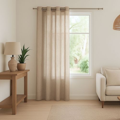 Voilage Léger à L'aspect Lin - 140x240 Cm - Sable
