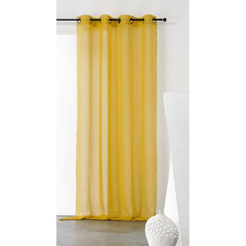 Voilage Uni Et Tamisant En Poly/lin - 150x240 Cm - Vert Pomme