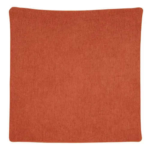 Housse De Coussin Passepoilée - Effet Velours - 60x60 Cm - Terracotta