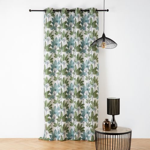 Rideau à Oeillets Jacquard Motif Végétal - 145x240 Cm - Vert - Toute l ...