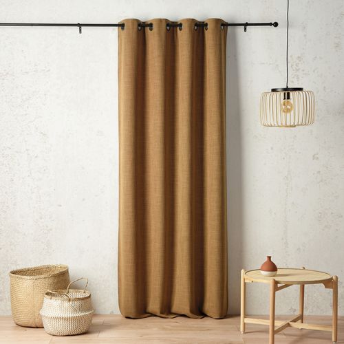 Rideau Thermique Et Obscurcissant À Envers Polaire À Oeillets - 135x260 Cm - Jaune