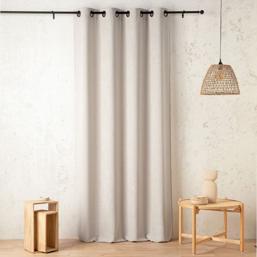 Rideau Tamisant - Effet Lin Authentique - 145x240 Cm - Blanc