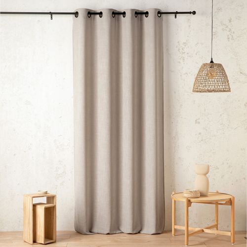 Rideau Tamisant - Effet Lin Authentique - 145x240 Cm - Beige