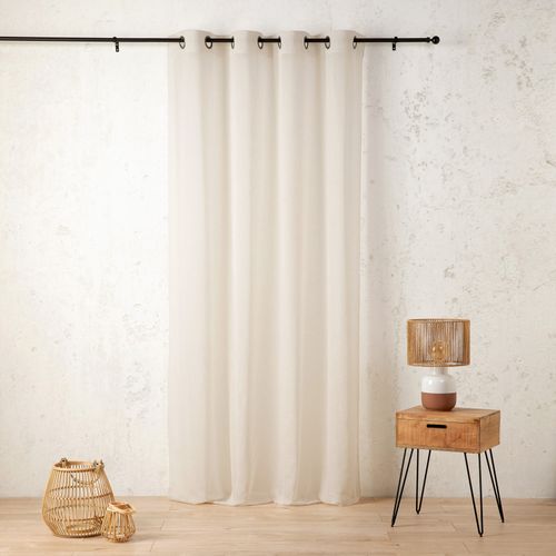 Voilage En Polycoton Chiné - 160x260 Cm - Ecru