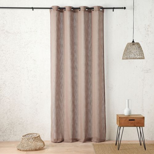 Voilage Tamisant À Oeillets - Effet Filet Ajouré - 140x260 Cm - Taupe