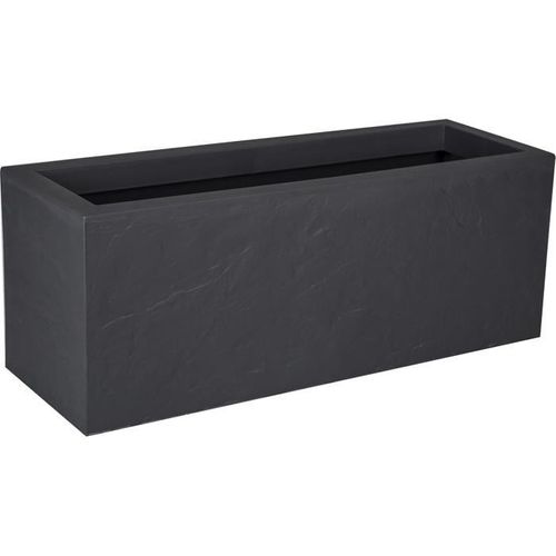Jardiniere Volcania'up - 57 L - Décor Pierre - 79,5 X 29,5 X H. 29,5 Cm - Gris Anthracite