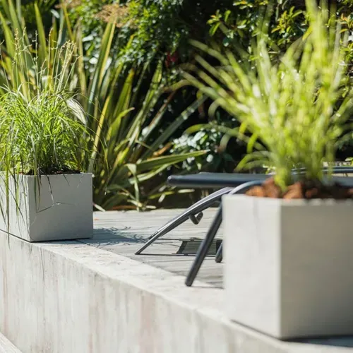 Pot Carré Volcania Up 29,5 Cm - 21 L - Beige Calcaire