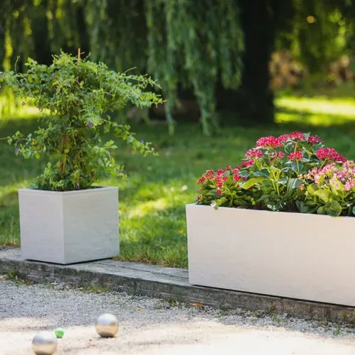 Pot Carré Volcania Up 29,5 Cm - 21 L - Beige Calcaire