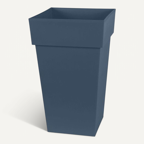 Pot De Fleur Carré Toscane 39 X 39 X H 65 Cm Bleu Jean