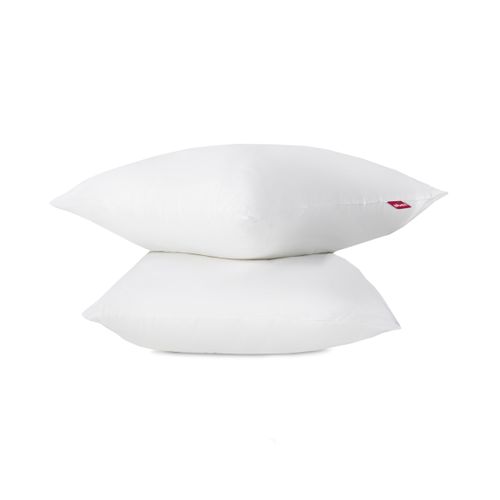 Lot de 2 oreillers 60 x 60 cm polyester moelleux blanc