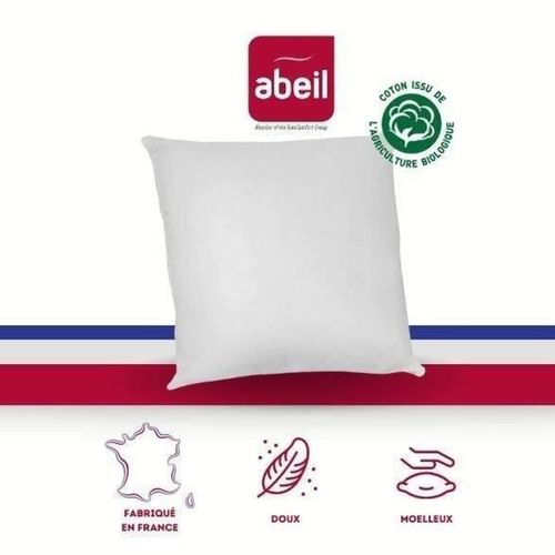 Oreiller Carré 60 X 60 Cm — Coton Bio, Garnissage Naturel, Lot De 2