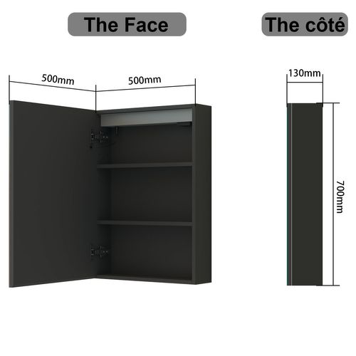 Ensemble Meuble Salle De Bain 2 Tiroirs  + Miroir De Rangement + 2 Colonnes + Vasque, 99cm