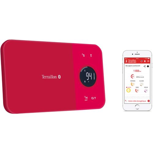 Balance De Cuisine électronique 5kg-1g Rouge Avec Bluetooth Nutritab Cranberry