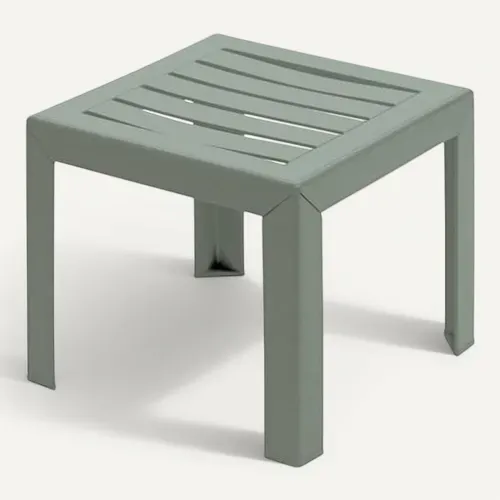 Table Basse De Jardin Miami Carrée Empilable Résine Verte 40x40x35 Cm