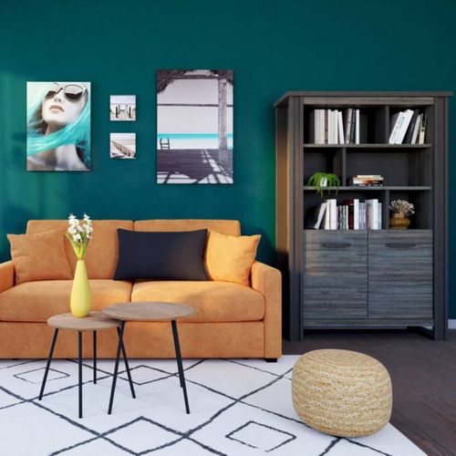 Bibliothèque BAXTER imitation chêne gris