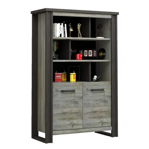 Bibliothèque BAXTER imitation chêne gris