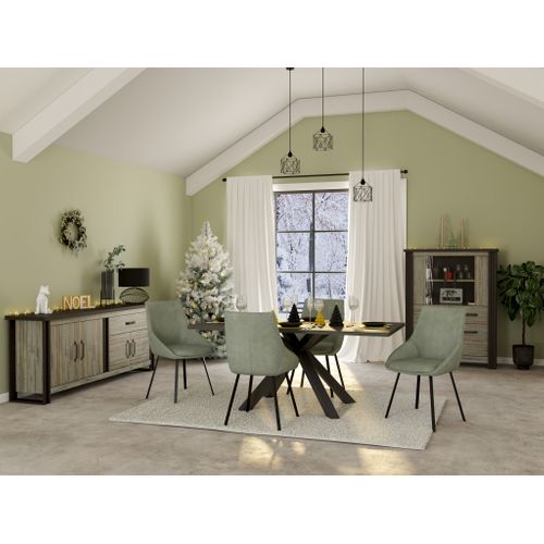 Chaise tissu BAXTER gris