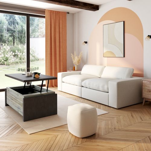 Table basse BAXTER imitation chêne gris