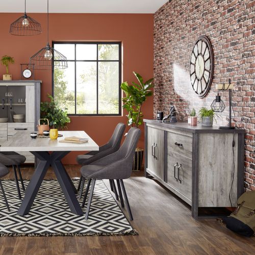 Buffet L.224 cm BAXTER imitation chêne gris